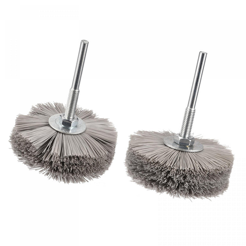 [Australia - AusPower] - uxcell Nylon Wire Brush Abrasive Polishing Wheel 600/1000 Grits 3.15-inch Grinding Head with 6mm Threaded Shank 