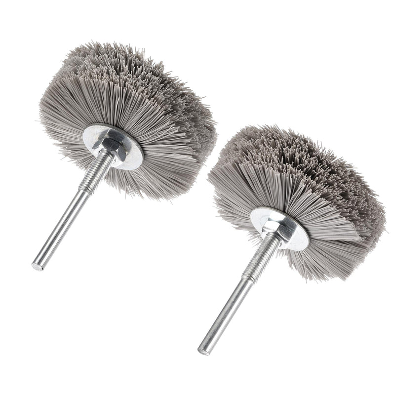 [Australia - AusPower] - uxcell Nylon Wire Brush Abrasive Polishing Wheel 600/1000 Grits 3.15-inch Grinding Head with 6mm Threaded Shank 