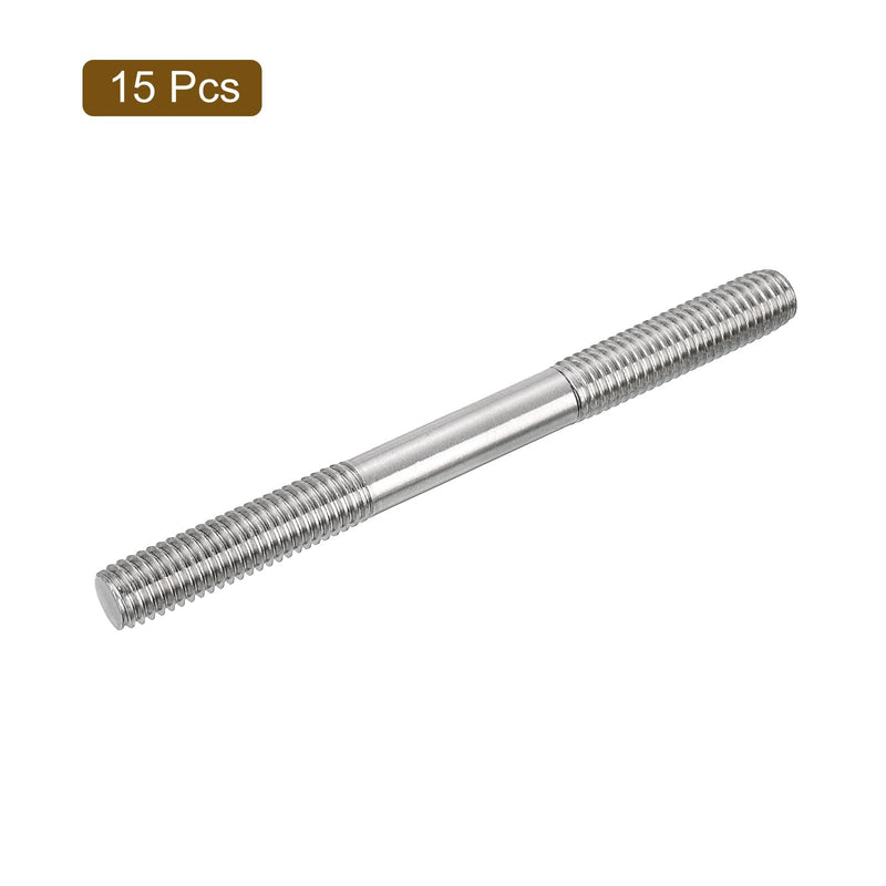 [Australia - AusPower] - uxcell 15Pcs M8x90mm 304 Stainless Steel Double End Threaded Stud Screw Bolt for House Maintenance 15 