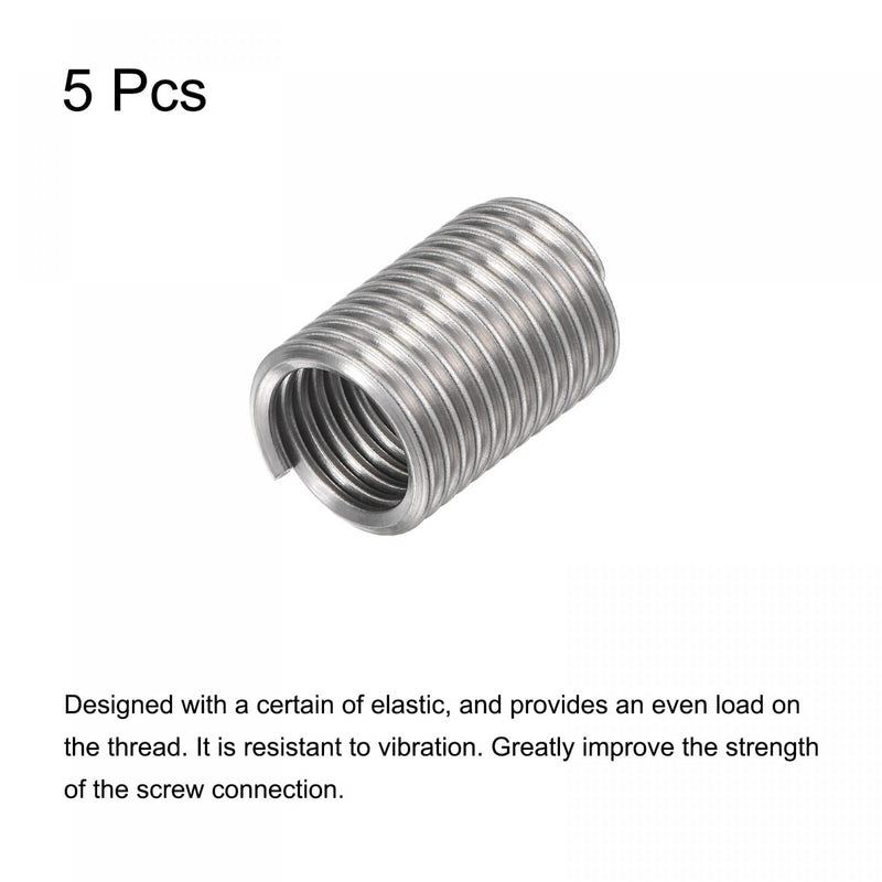 [Australia - AusPower] - uxcell Wire Thread Inserts 1/2-13 UNC 2.5D 304 Stainless Steel Helical Type Coiled Wire Screw Repair Threaded Sleeve Steel Sheath 5pcs 