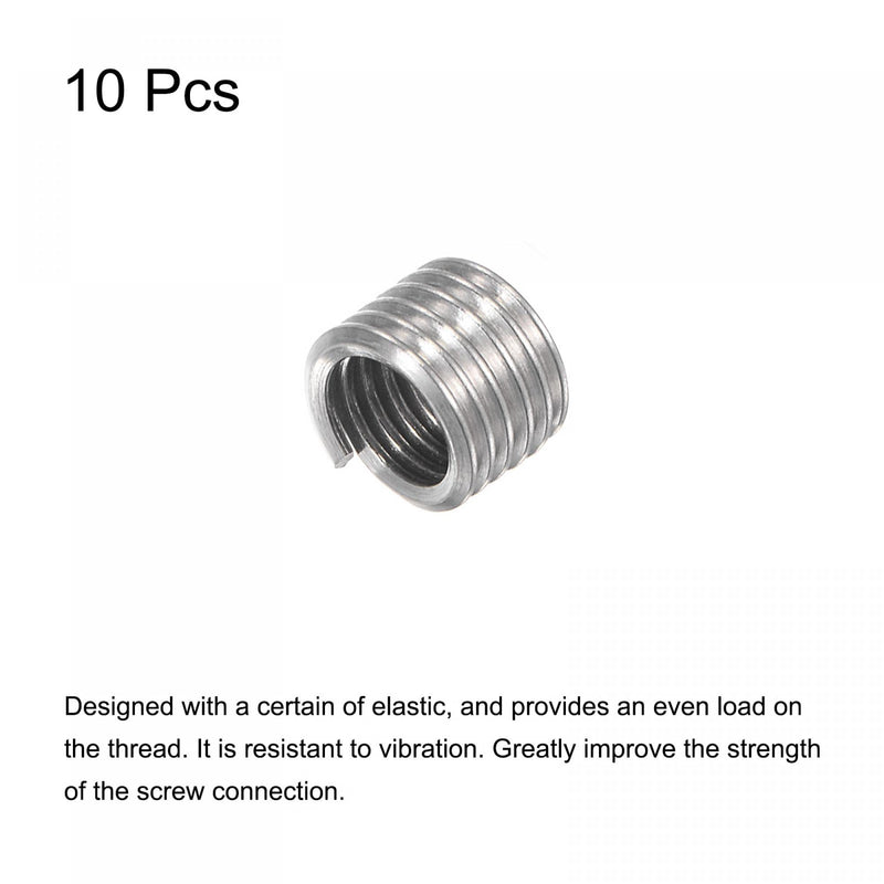 [Australia - AusPower] - uxcell Wire Thread Inserts 8-32 UNC 1.5D 304 Stainless Steel Helical Type Coiled Wire Screw Repair Threaded Sleeve Steel Sheath 10pcs 