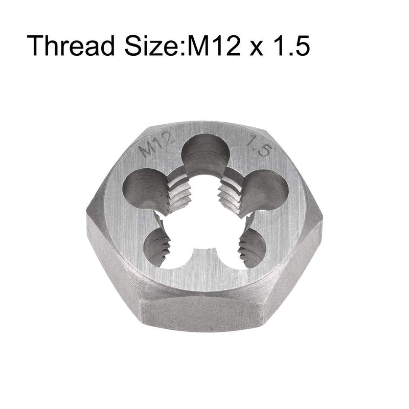 [Australia - AusPower] - uxcell Hex Rethreading Die M12 x 1.5 Pitch Carbon Steel Metric Hexagon Taper Pipe Die Accuracy Grade: 6g 