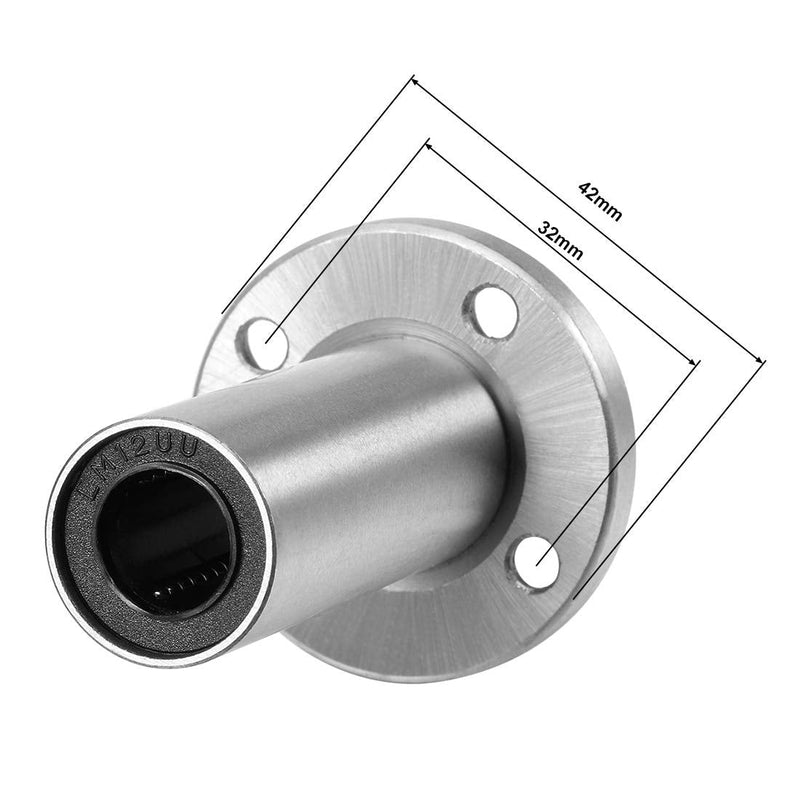 [Australia - AusPower] - uxcell LM12UU Extra Long Round Flange Linear Ball Bearings, 12mm Bore Dia, 21mm OD, 57mm Length (Pack of 2) 