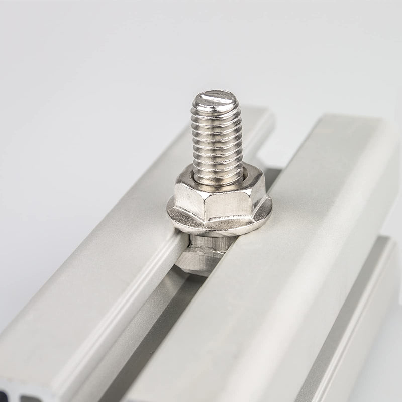[Australia - AusPower] - uxcell M8x20mm T Slot Drop-in Bolt and M8 Hexagon Flange Nut Set, 20 Sets Hammer Head T-Bolt T Shape Stud Sliding Screw for 30 Series Aluminum Profile 