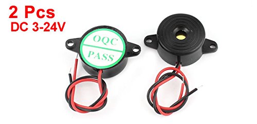 [Australia - AusPower] - uxcell a14092500ux0825 DIY Project DC3-24V Continuous Sound Electronic Alarm Buzzer, Black, 2 Piece 