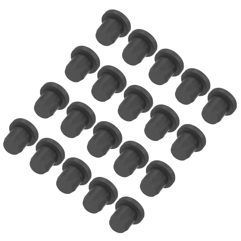 [Australia - AusPower] - uxcell High Temp Silicone Plug Mount Dia 6.5mm/0.25 inch T Shaped Solid Rubber Stopper Hole Plugs for Powder Coating Plating Waterproof Plugs Sealing Plugs Black Pack of 20(OD 9.5mm) 6.5x9.5mm 