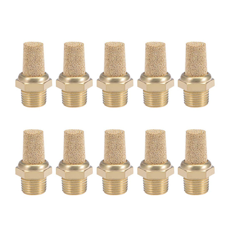 [Australia - AusPower] - uxcell 1/8 PT Sintered Bronze Exhaust Muffler with Brass Body Protruding 10pcs 