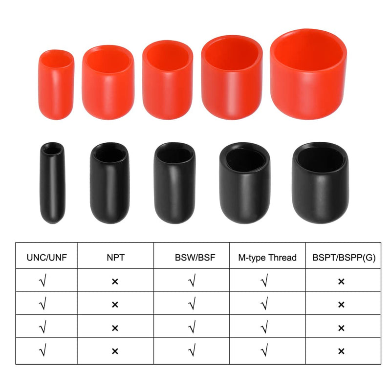 [Australia - AusPower] - uxcell 50pcs Rubber End Caps 1/2-inch(13mm) ID Vinyl Round Tube Bolt Cap Cover Screw Thread Protectors Red 13mm 