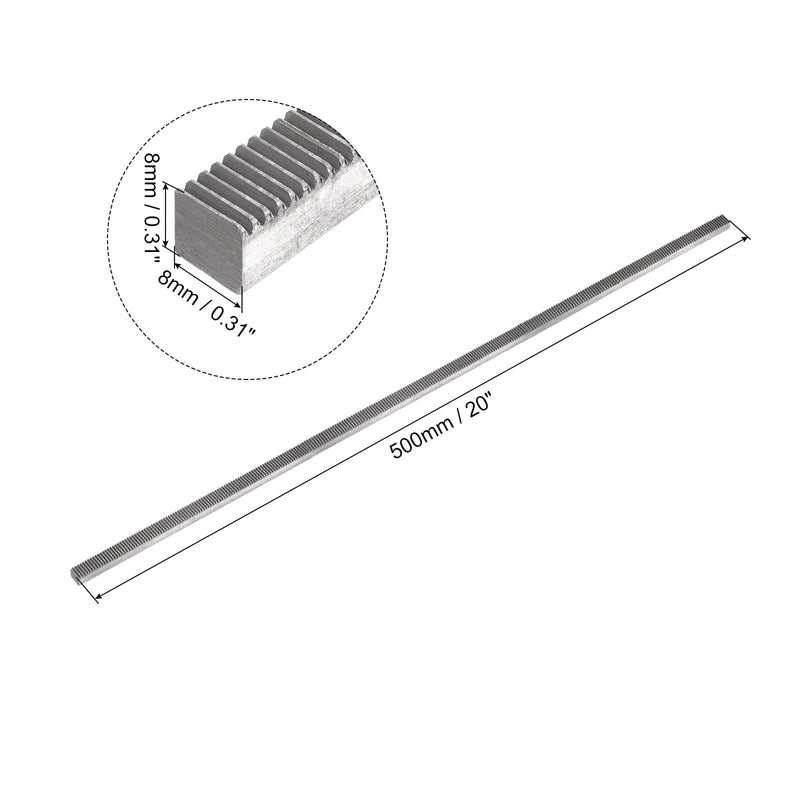 [Australia - AusPower] - uxcell 0.5 Mod 8mm x 8mm x 500mm 45# Carbon Steel Rack for Motor Pinion Gear 