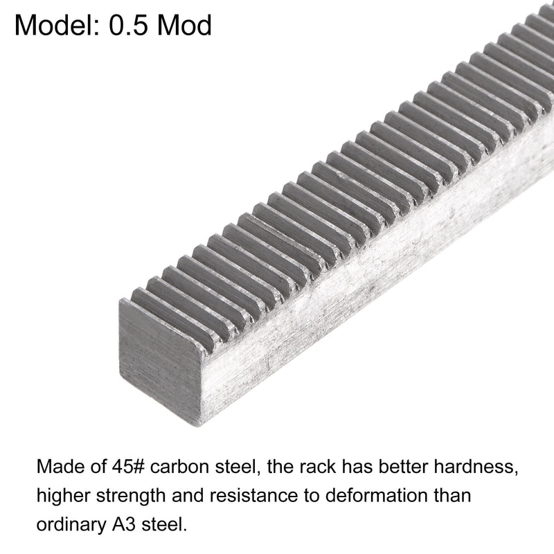 [Australia - AusPower] - uxcell 0.5 Mod 8mm x 8mm x 500mm 45# Carbon Steel Rack for Motor Pinion Gear 