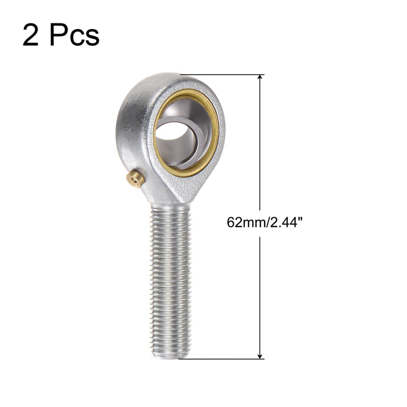[Australia - AusPower] - uxcell 2pcs POSB6 Male Rod End Bearing 3/8 Inch Bore and 3/8-24 Right Hand Thread, Self-Lubricating Joint Rod Ends, includes Jam Nut 