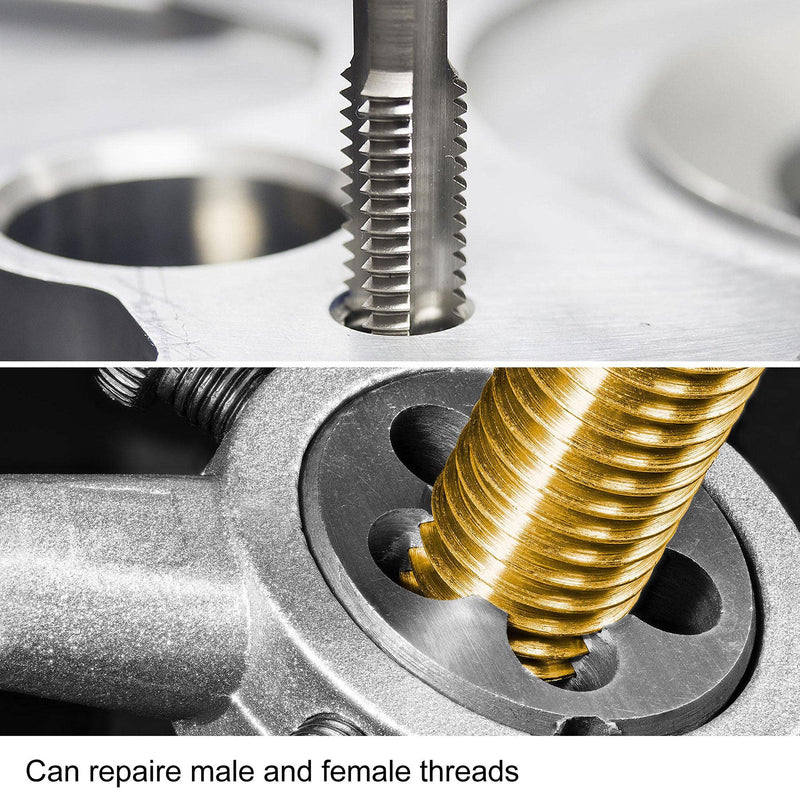 [Australia - AusPower] - uxcell M15 x 1mm Metric Tap and Die Set, Machine Thread Screw Tap with Round Threading Die, Tap & Die Kit for Nut Screw Bolt Thread Repair 