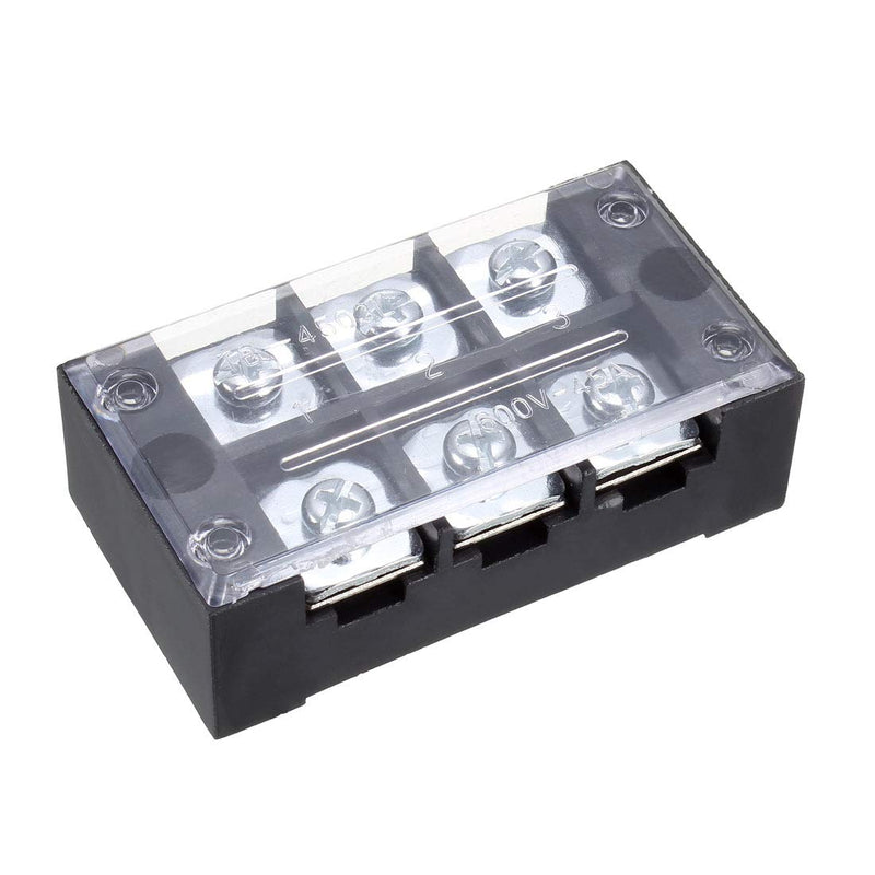 [Australia - AusPower] - uxcell Dual Rows 3 Positions 600V 45A Cable Barrier Block Terminal Strip TB-4503L 