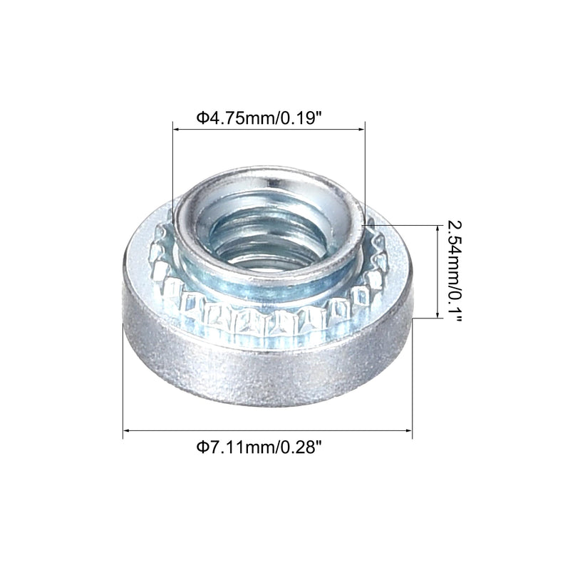 [Australia - AusPower] - uxcell Self -Clinching Nuts,#6-32 x 0.1-Inch Carbon Steel with Zinc Plating Rivet Nut Round Head Steel Metal Sheet Mounting Hardware Fastener 50pcs #6-32x2.54mm 