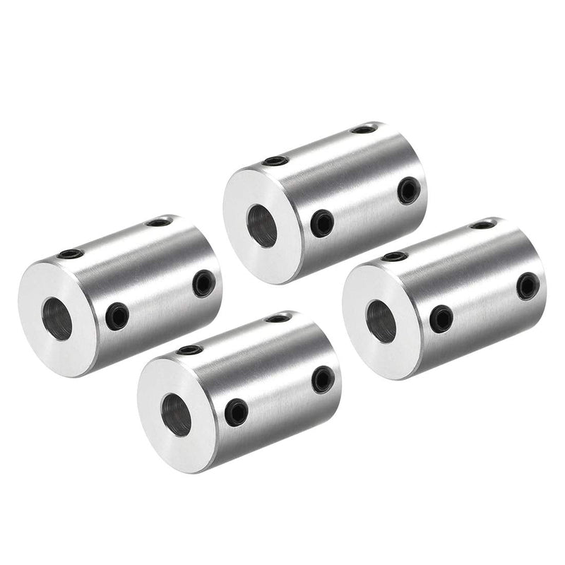 [Australia - AusPower] - uxcell 1/4 Inch to 1/4 Inch Bore Rigid Coupling Set Screw L25XD18 Aluminum Alloy,Shaft Coupler Connector for 3D Printers, Motor Accessories,4pcs 6.35mm to 6.35mm 