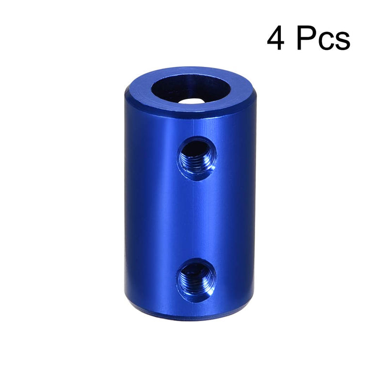 [Australia - AusPower] - uxcell 3mm to 8mm Bore Rigid Coupling Set Screw L25XD14 Aluminum Alloy,Shaft Coupler Connector,Motor Accessories,Dark Blue,4pcs 