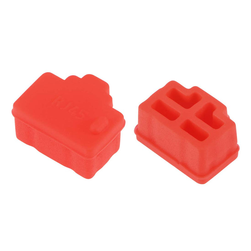 [Australia - AusPower] - uxcell 20pcs RJ45 Silicone Protectors Ethernet Hub Port Anti Dust Cap Cover, Red 