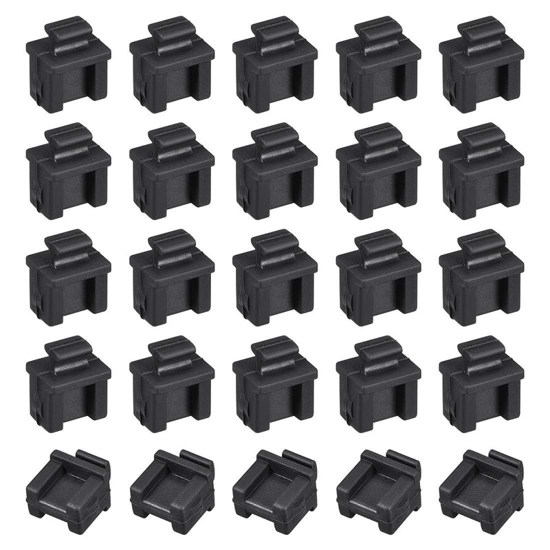 [Australia - AusPower] - uxcell 20pcs SFP Silicone Protectors Cap Port Cover Anti Dust 14mmx12mmx17mm Black 
