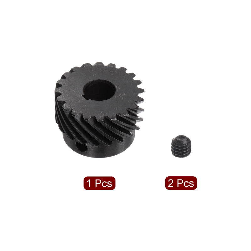 [Australia - AusPower] - uxcell 10mm Inner Aperture 20T Helical Bevel Gear 1 Mod Hardened 45# Steel Spur Diff Differential 3x1.4mm Keyway Motor Spiral Bevel Gear Parts Accessories, Left Direction 