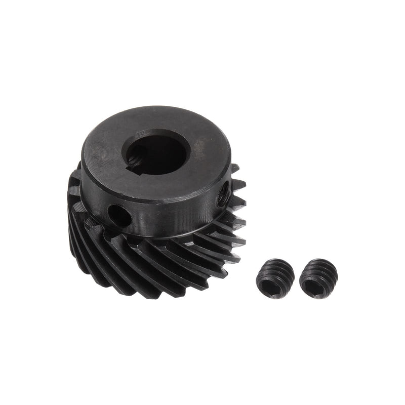 [Australia - AusPower] - uxcell 10mm Inner Aperture 20T Helical Bevel Gear 1 Mod Hardened 45# Steel Spur Diff Differential 3x1.4mm Keyway Motor Spiral Bevel Gear Parts Accessories, Left Direction 