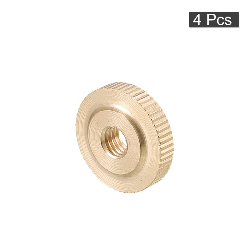 [Australia - AusPower] - uxcell Knurled Thumb Nuts, 4pcs M6 x D20mm x H5mm Brass Knurled Nut Flat Head Through Hole Lock Adjusting Nuts for 3D Printer Parts M6 x 20mm x 5mm 4 