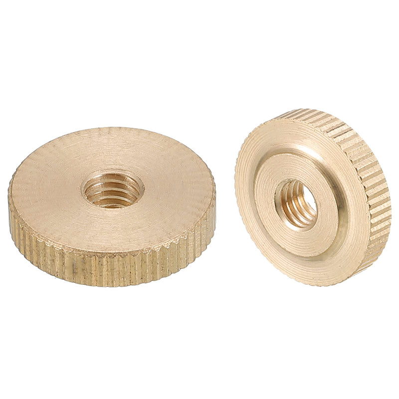 [Australia - AusPower] - uxcell Knurled Thumb Nuts, 4pcs M6 x D20mm x H5mm Brass Knurled Nut Flat Head Through Hole Lock Adjusting Nuts for 3D Printer Parts M6 x 20mm x 5mm 4 
