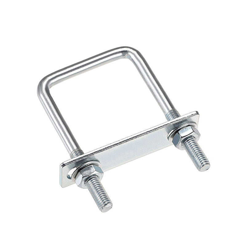 [Australia - AusPower] - uxcell Square U-Bolts 2"(50mm) Inner Width 100mm Length Carbon Steel M8 with Nuts, Frame Plate, Round Washers 2 Set 50x100mm(W*L) 