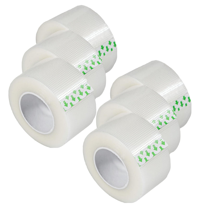 [Australia - AusPower] - Clear Transparent Medical Tape [Pack of Rolls 6] Clear Surgical First Aid Bandage Tape for Wound Dressing Care - 1 inch x 10 Yds Breathable Latex Free (6) 