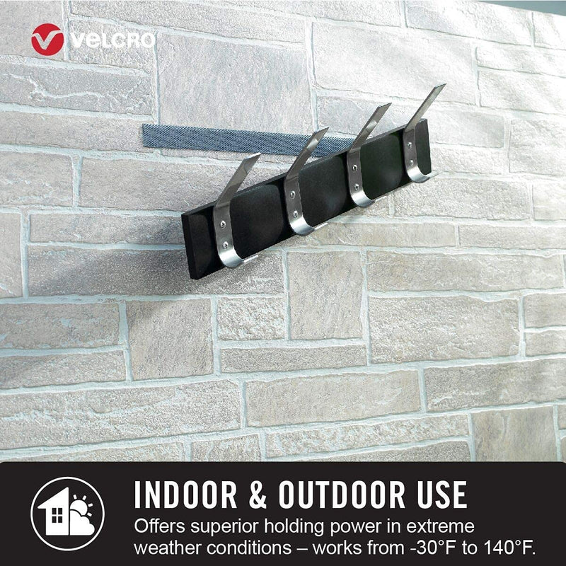 [Australia - AusPower] - VELCRO Brand Industrial Strength Fasteners | Extreme Outdoor Weather Conditions | Heavy Duty Strength Holds up to 15 lbs | 4 x 2 inch Strips, 3 Sets, Titanium,VEL-30757-USA 