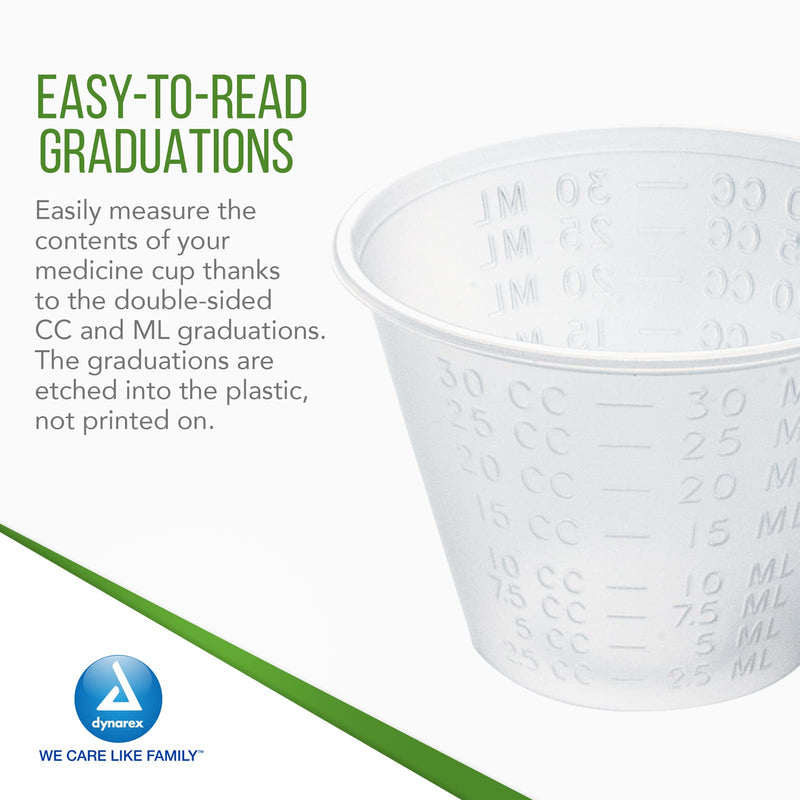 [Australia - AusPower] - Dynarex 4258 Medicine Cup, 1 oz., Easy-to-Read CC and ML Graduation, Pack of 100 