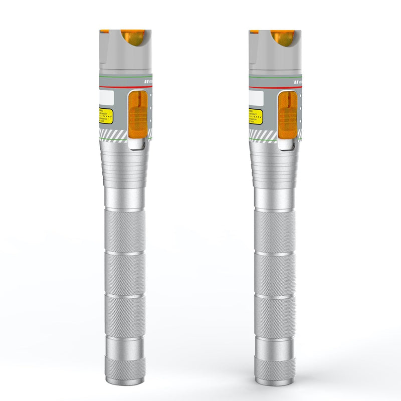 [Australia - AusPower] - 2PCS Visual Fault Locator VFL - Fiber Optic Cable Tester Pen with LC/FC/SC/ST Interface Adapter, Network Cable Test Kit with Fiber Light Source Testers (Aluminum) 50 VFL Silver 2 
