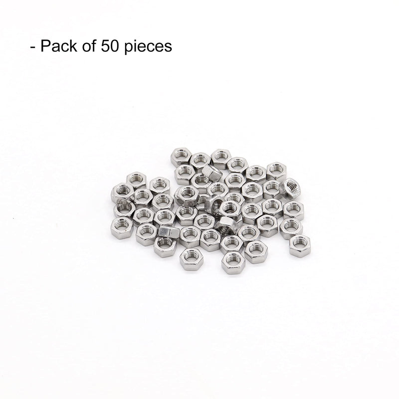 [Australia - AusPower] - M4 Hex Nuts, M4 x 0.7mm Stainless Steel 18-8 304 A2-70 Metric Coarse Thread Hexagon Nut 50pcs M4x0.7mm 