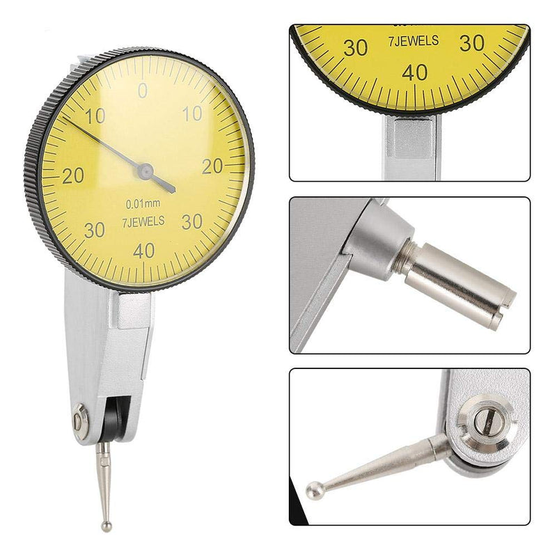[Australia - AusPower] - Vikye Dial Test Indicator, Precision 0.01mm Lever Dial Test Gauge for Machining, Layout & Inspection Work 
