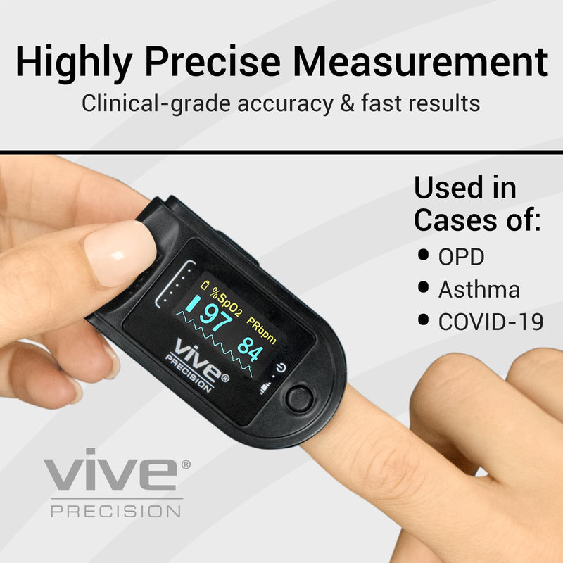 [Australia - AusPower] - Pulse Oximeter - Oxygen Monitor Fingertip, Heart Rate Medical Grade Sensor LED Display - Accurate Finger Meter For Saturation SpO2, Lanyard & Batteries Included - FSA/HSA Approved 