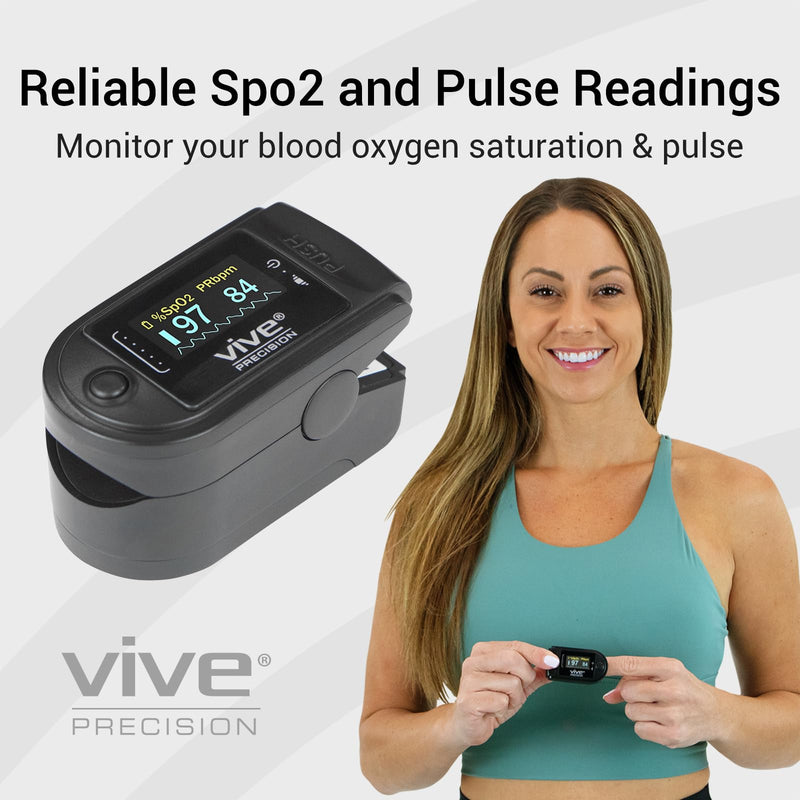 [Australia - AusPower] - Pulse Oximeter - Oxygen Monitor Fingertip, Heart Rate Medical Grade Sensor LED Display - Accurate Finger Meter For Saturation SpO2, Lanyard & Batteries Included - FSA/HSA Approved 