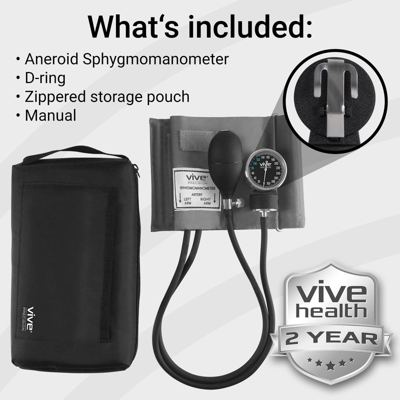[Australia - AusPower] - Manual Blood Pressure Cuff - Aneroid Sphygmomanometer with Case - BP Kit Monitor for Adults, Nurses - One Hand, One Tube Upper Arm Cuff Machine - BPM Meter Device for Professionals 