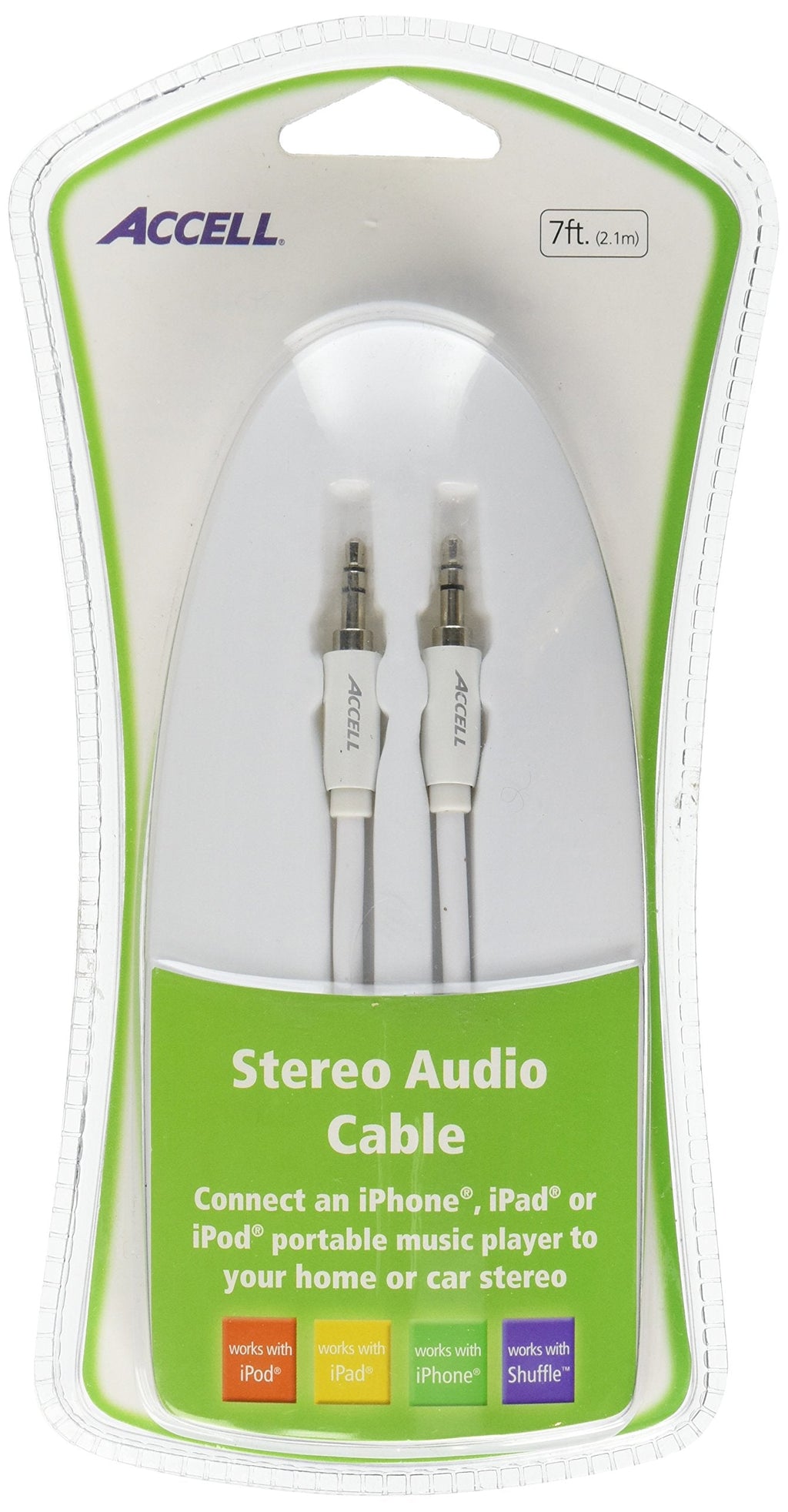 [Australia - AusPower] - Accell 3.5mm Stereo Audio Cable - 7 Feet, White, 3.5mm (Male) to 3.5mm (Male) 