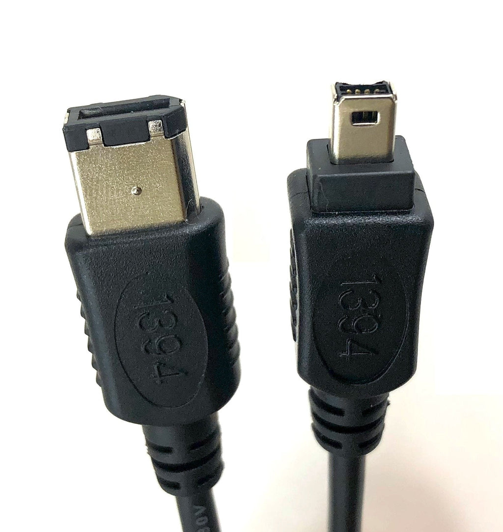 [Australia - AusPower] - Micro Connectors, Inc. 15 feet Firewire IEEE 1394 6 Pin to 4 Pin Cable (E07-218) 15 ft Firewire IEEE (6 Pin-M to 4 Pin-M) Black 