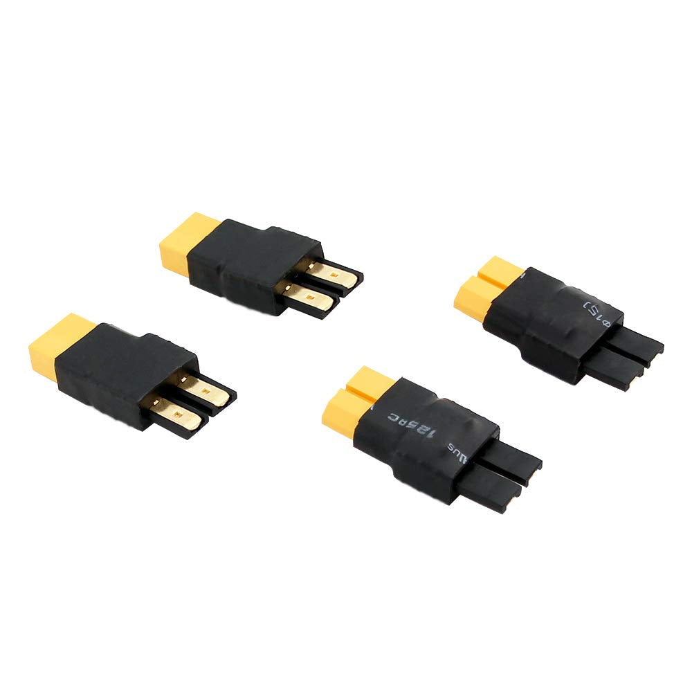 [Australia - AusPower] - 4pcs Compatible with TRX Male to XT60 / XT-60 Female Connector Adapter(BDHI-87) 