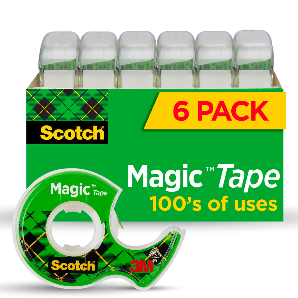 [Australia - AusPower] - Scotch Magic Tape, 6 Rolls with Dispensers, Numerous Applications, Invisible, Engineered for Repairing, 3/4 x 650 Inches (6122) 