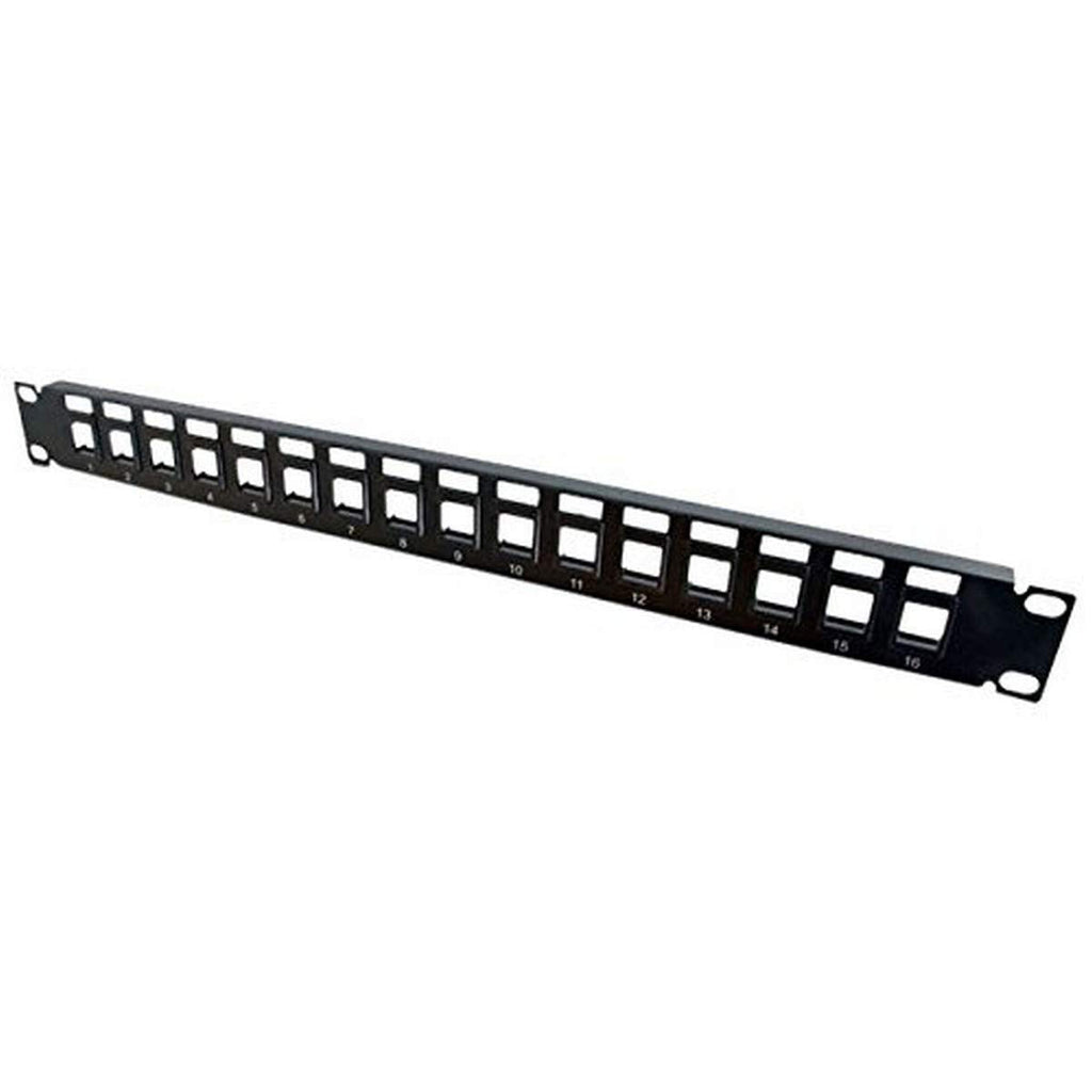 [Australia - AusPower] - C2G 16-Port Patch Panel - Blank 1U Keystone Panel for Ethernet Cables - Works with Almost Any Snap-in Jack Including Cat6-03858, Black 16 Port 