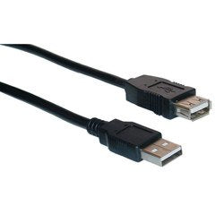 [Australia - AusPower] - PCCONNECT USB 2.0 Extension Cable, Black, Type A Male to Type A Female, 3 Foot 