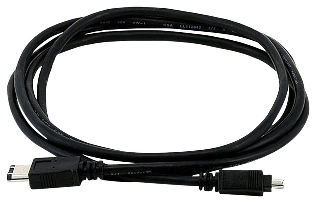 [Australia - AusPower] - Monoprice 6-Feet IEEE-1394 FireWire iLink DV Cable 6P-4P M/M, Black (102665) 6 Feet 