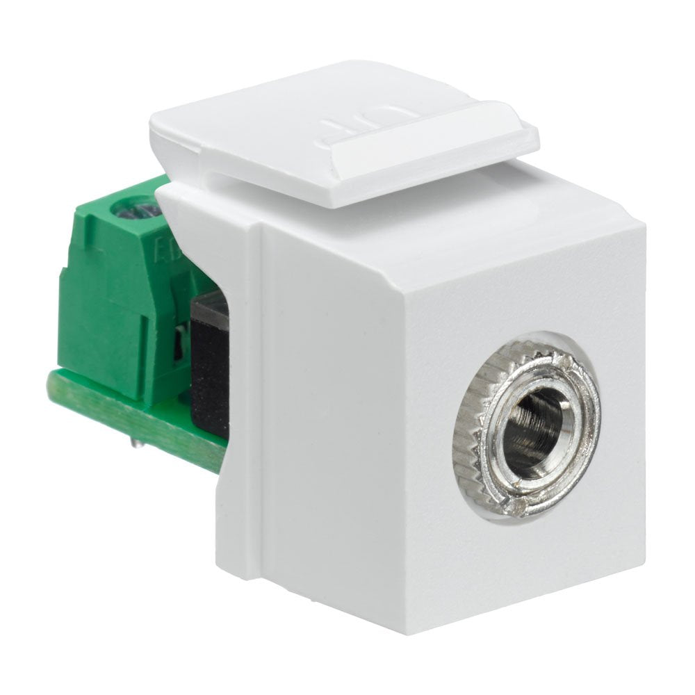 [Australia - AusPower] - Leviton 40839-SWS QuickPort Snap-In Module with 3.5Mmm Stereo Jack, Female To Screw Terminal, White 