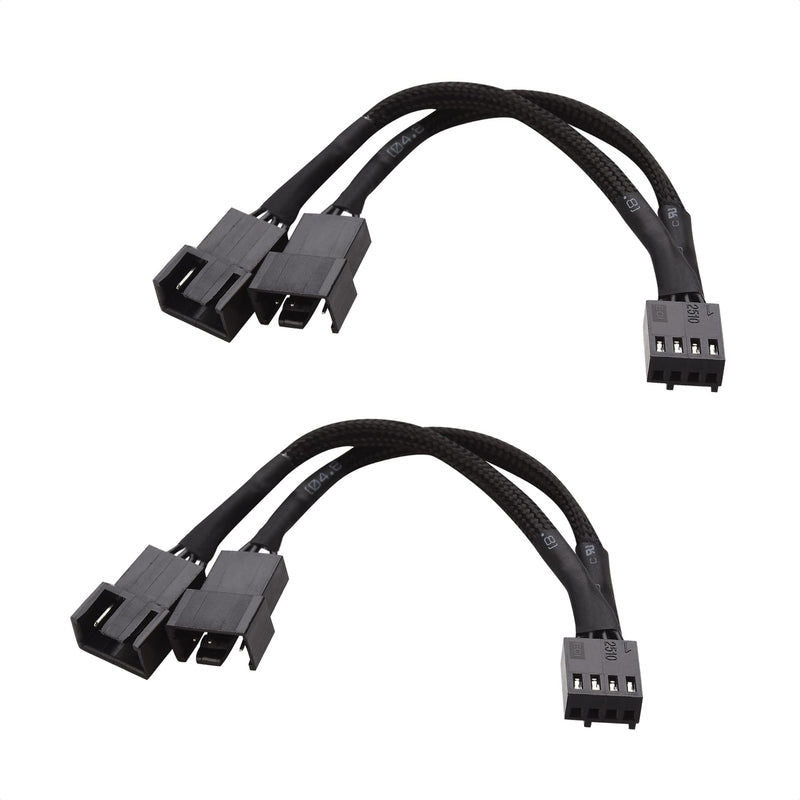 [Australia - AusPower] - Cable Matters 2-Pack 2 Way 4 Pin PWM Fan Splitter Cable - 4 Inches 