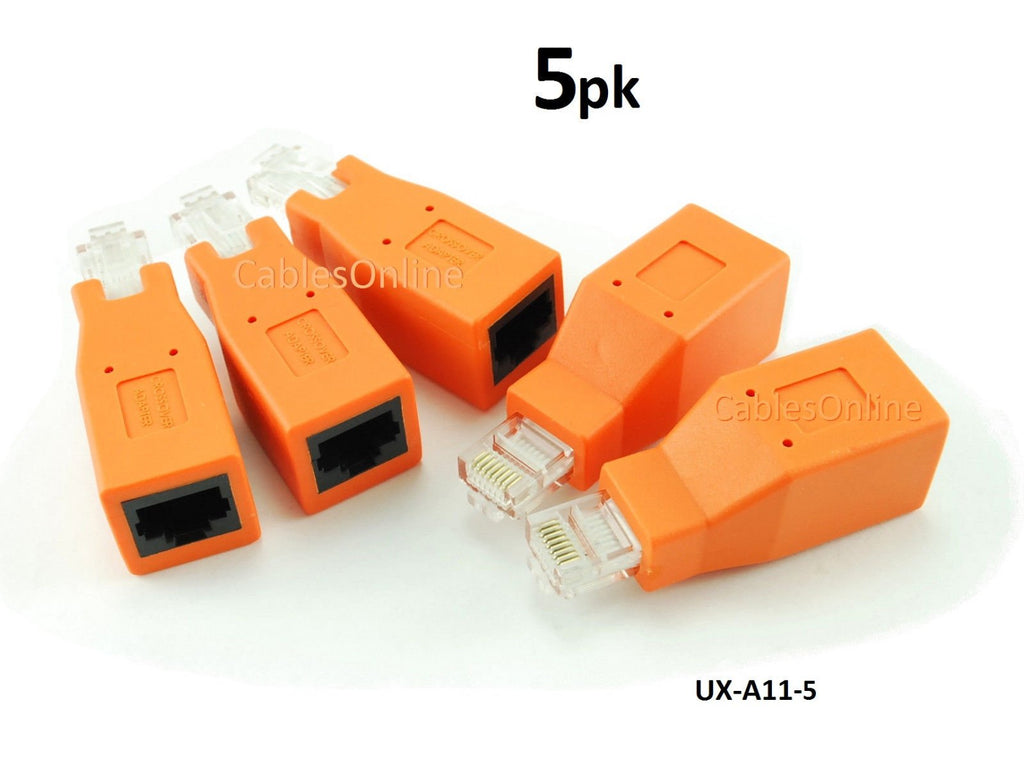 [Australia - AusPower] - CablesOnline 5-Pack Cat6 / Cat5e Ethernet RJ45 Male/Female Crossover Adapter (UX-A11-5) 
