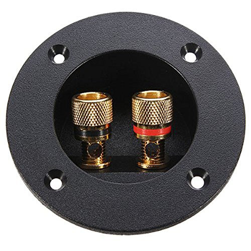 [Australia - AusPower] - Amosfun DIY 2-Way Speaker Box Terminal Binding Post Round Screw Cup Connector Subwoofer Plug (Black) 