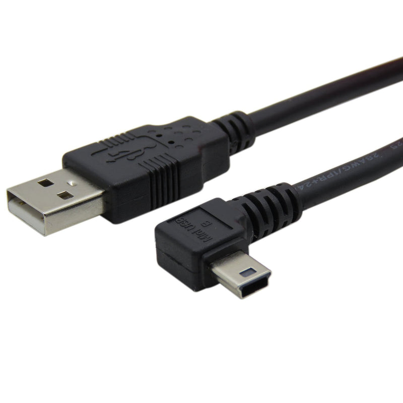 [Australia - AusPower] - CABLEDECONN 6FT Mini USB B Type 5pin Male Left Angled 90 Degree to USB 2.0 Male Data Car GPS Devices Cable 