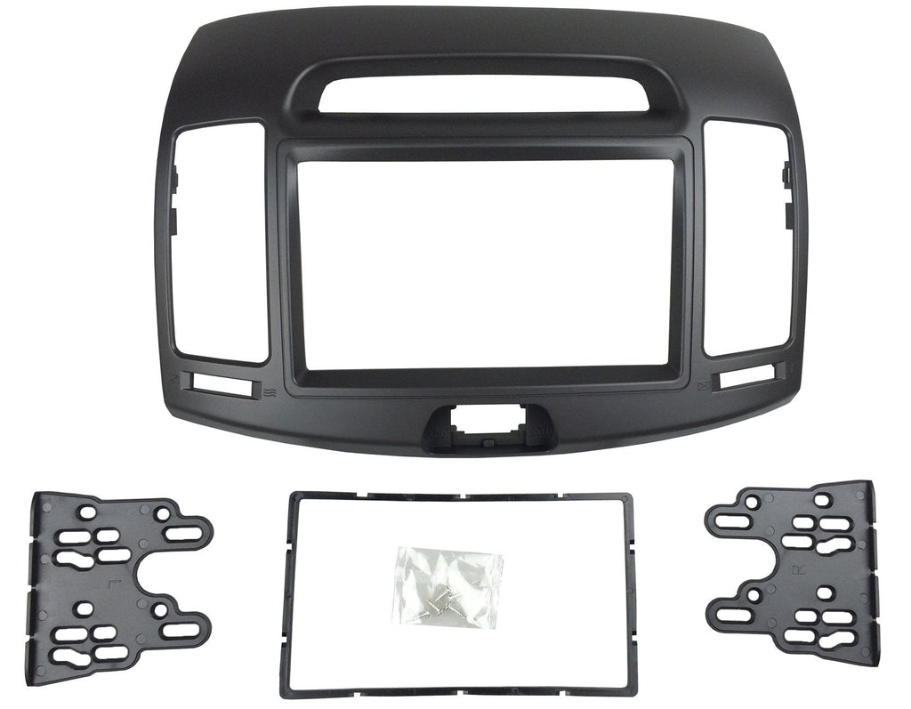 [Australia - AusPower] - DKMUS Car Stereo Dash Radio Fascia Kit for 2006-2010 Hyundai Elantra (HD), Avante (HD) 2006-2010 Installation Trim Panel Frame Double Din (Black) Black 