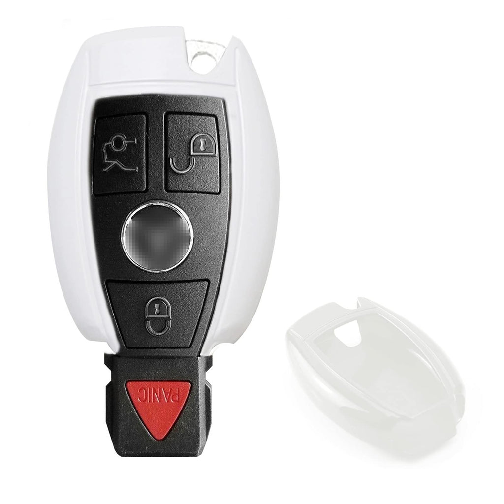 [Australia - AusPower] - iJDMTOY Exact Fit Gloss White Remote Smart Key Fob Shell Compatible with Mercedes C E S M CLS CLK GLK GL Class, etc Pearl White 